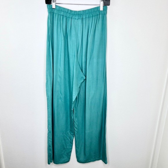Tienda Ho Womens Loose Fit Sonya Pant Turquoise Rayon One Size Wide Leg - Picture 1 of 4